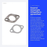 Flessa di scarico Universale in Acciaio Inossidabile - 2 Pollici - 2 Connettori - Aderenza - Universale - Miglioramento della Comfort di Guida - Connettore di Scarico