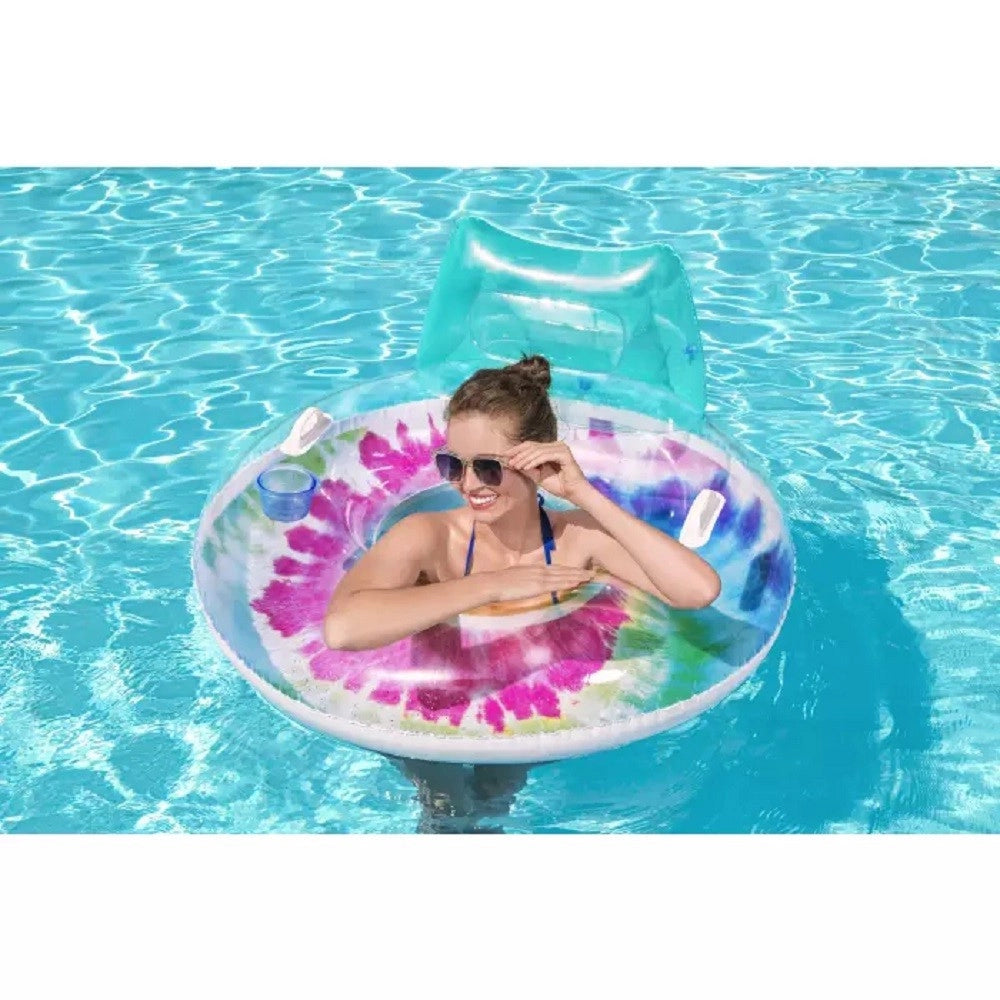Trade Shop - Poltrona Fashion 118cm Colori Pastello Con Maniglie Portabicchiere Piscina 43637 -