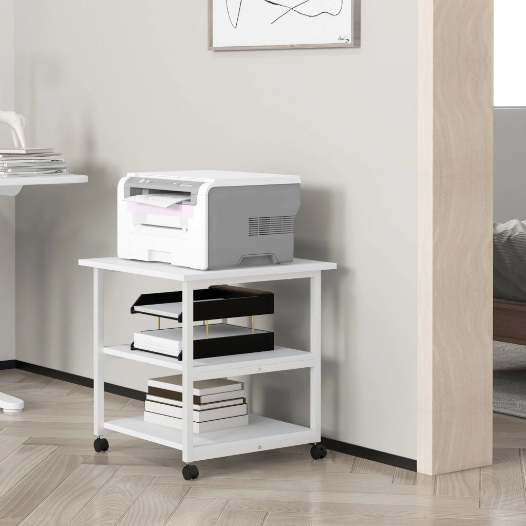 Mobile per stampante 3 livelli con ruote ¨C Zephmum ¨C 50x50x52.5 cm