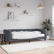 Divano Letto con Materasso Grigio Scuro 90x200 cm in Velluto