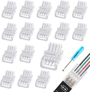 Connettori per Strisce LED a 4 Pin - Set da 16 pezzi - Solderatura Facile - Adatti per SMD 5050/3528 - Accessori