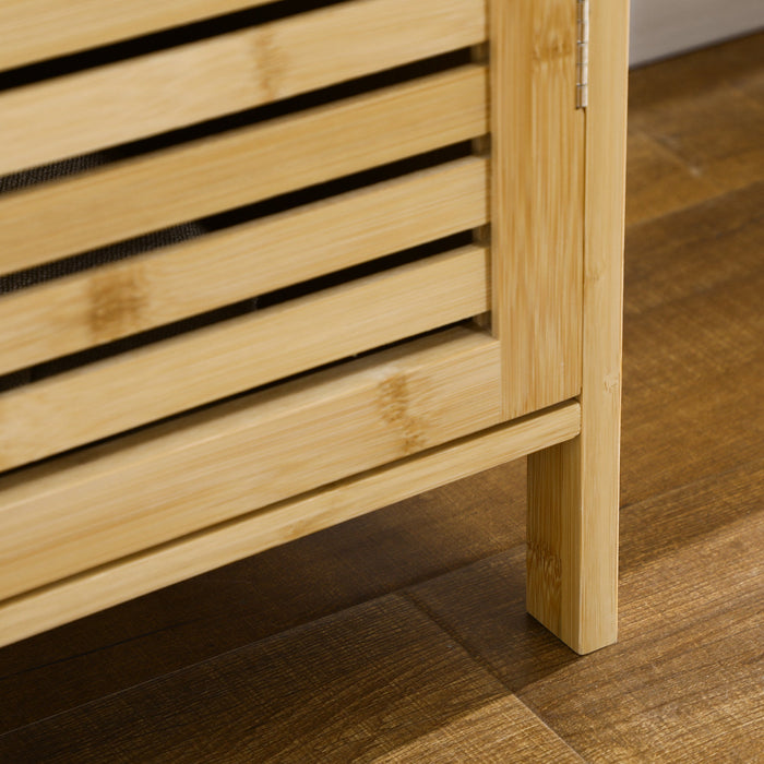 Mobile Scarpiera a 8 Ripiani su 3 Livelli con Maniglie 100x35x80 cm in Bambù