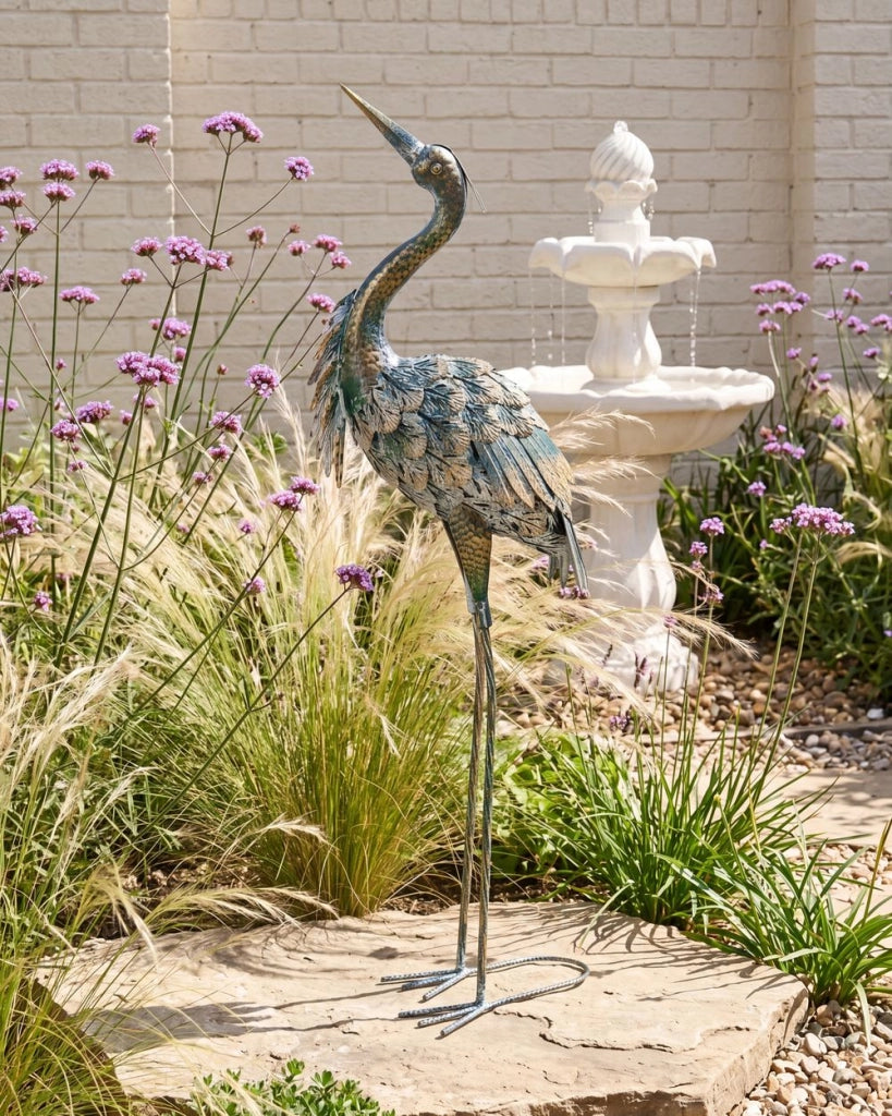 Statua da Giardino a Forma di Animale a Grandezza Naturale in Ferro Realizzata a Mano Multicolore