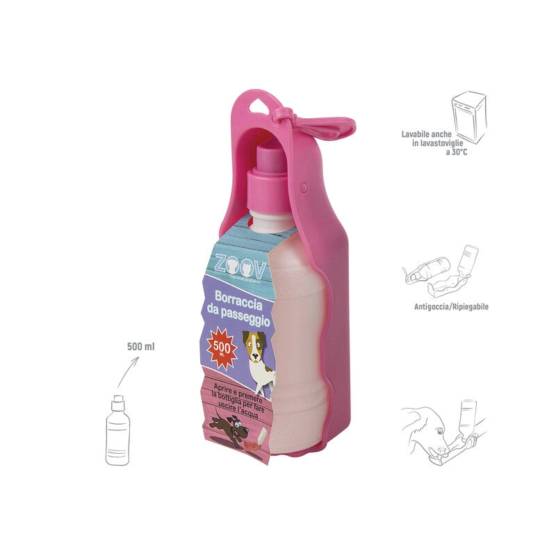 ZOOV BORRACCIA DA PASSEGGIO 500 ML ROSA- 1,0 pz