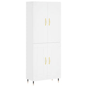 Credenza | Madia | Buffet da pranzo | Armadio da pranzo Bianca 69,5x34x180 cm in Legno Multistrato