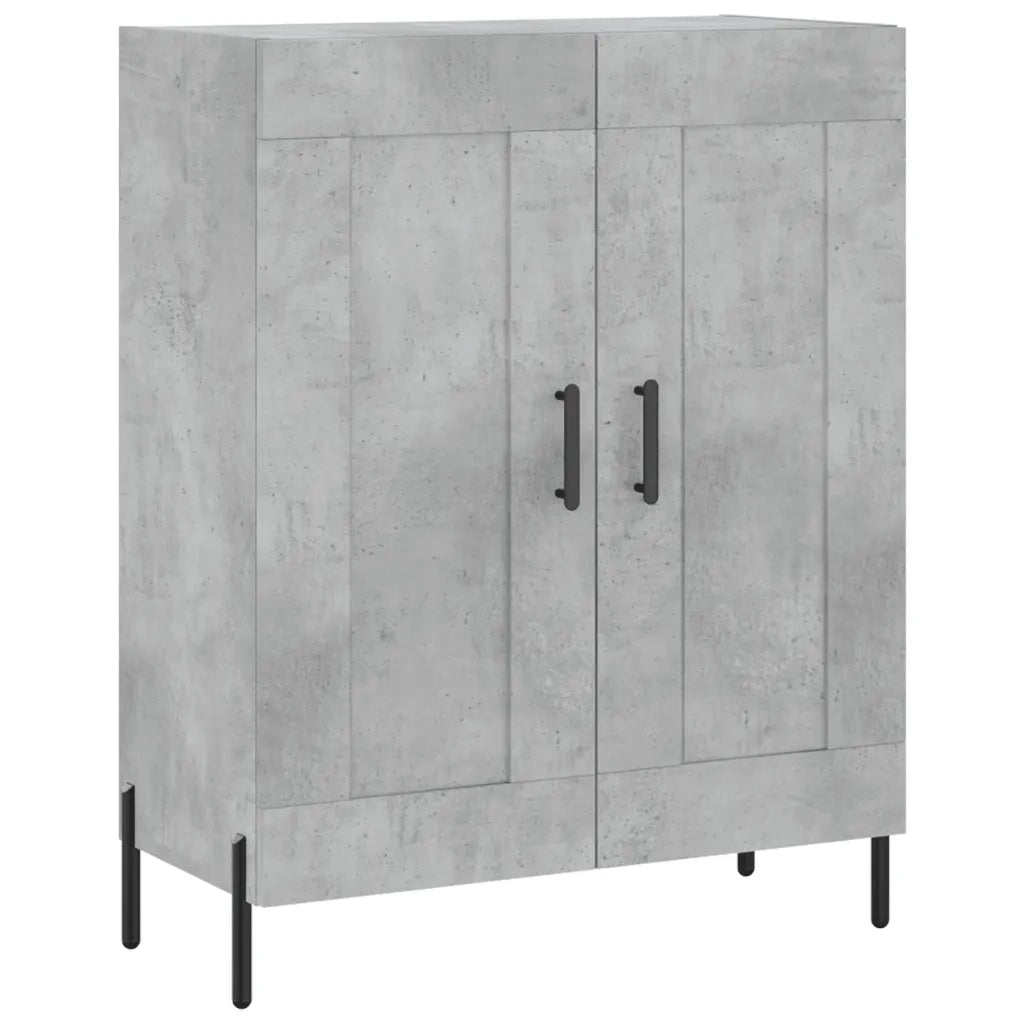 Credenza-Buffet-Armadio da cucina Grigio Cemento 69,5x34x180 cm in Legno Multistrato 109816