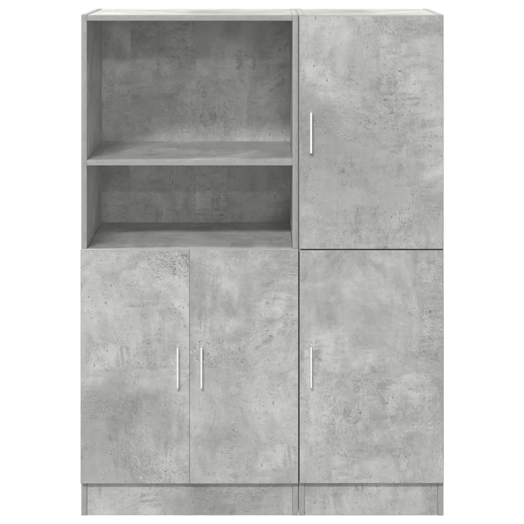 Set di Mobili da Cucina 2 pz Grigio Cemento in Truciolato 3324145