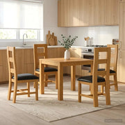 Set da pranzo 5 pz Nero Legno di Quercia Massello 3430343