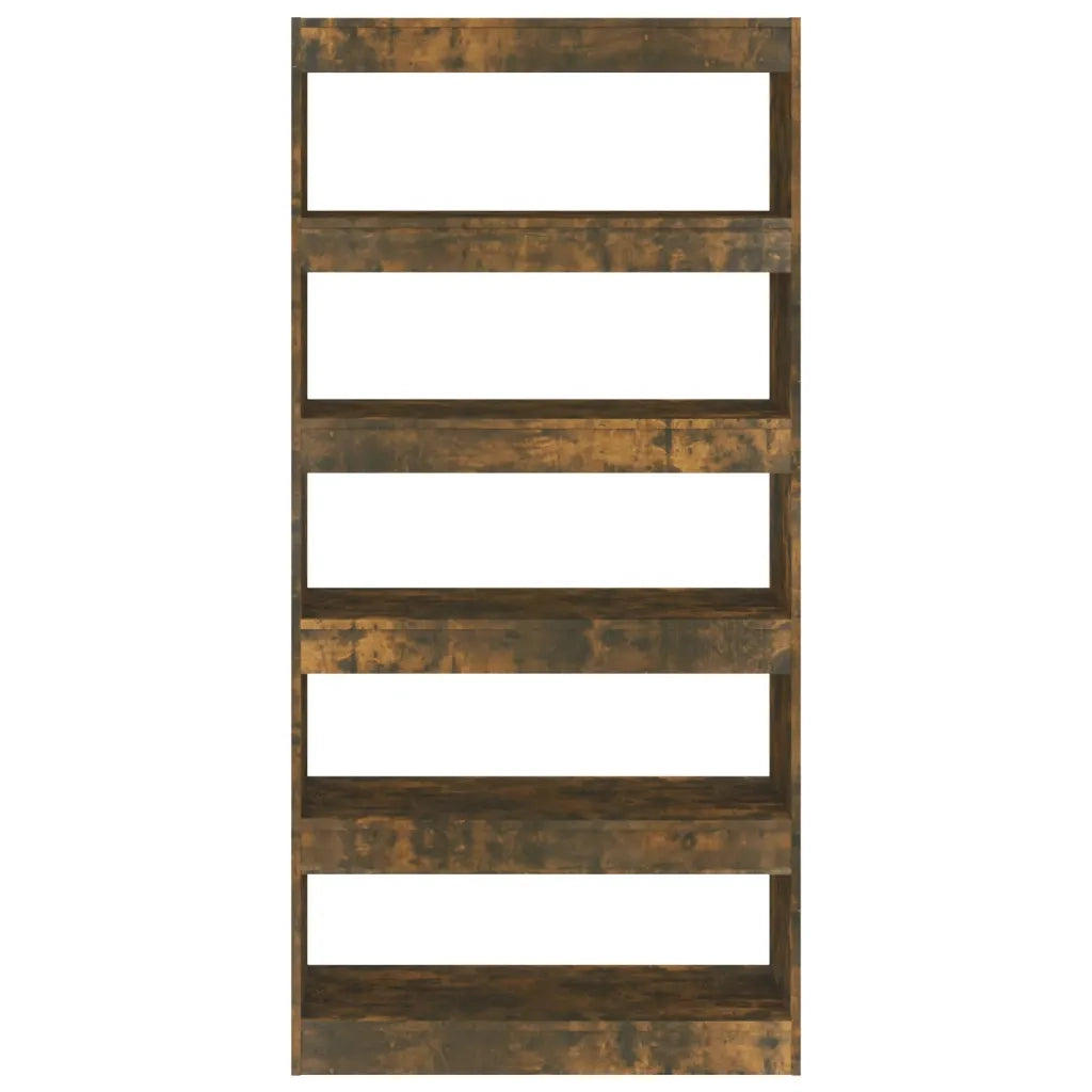 Libreria Divisorio-Scaffale per Libri-Mobile di Stoccaggio Rovere Fumo 80x30x166 cm in Truciolato