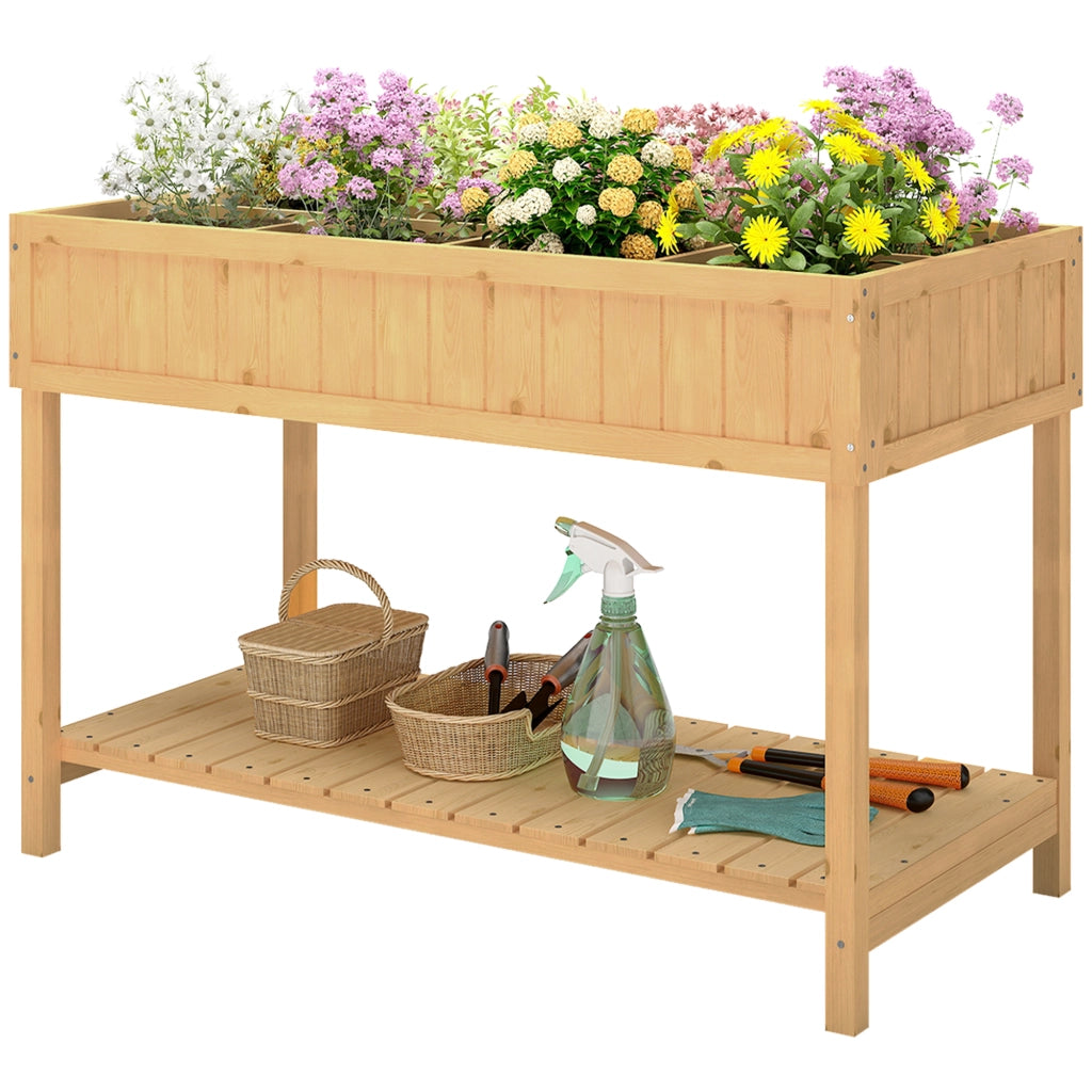 Tavolo da coltivazione in legno con scaffale ¨C zephmum ¨C 110x46x76 cm