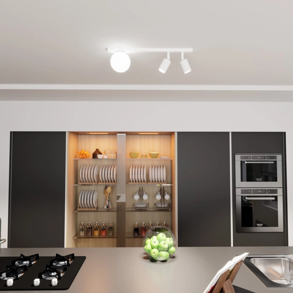 Faretto da soffitto Baster in acciaio bianco opaco