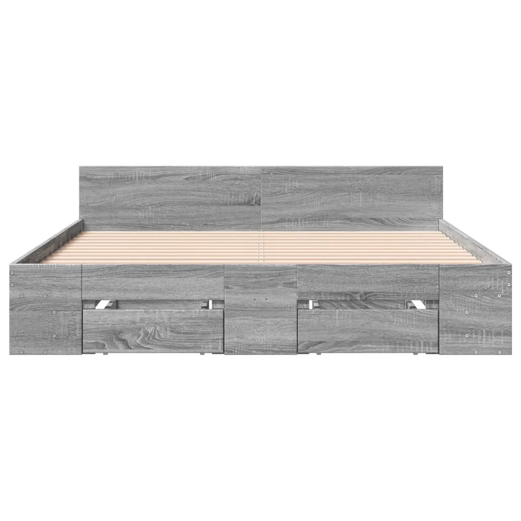 Giroletto Cassetti Grigio Sonoma 150x200 cm Legno Multistrato 3280746