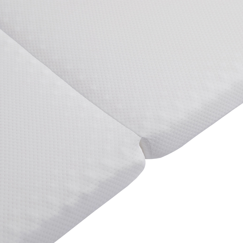 Materasso pieghevole in tessuto a nido d'ape bianco 140x200 cm