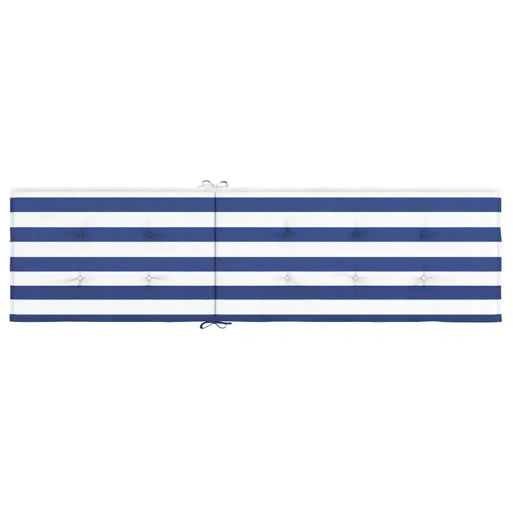 Cuscino per Sedia Sdraio a Strisce Bianche e Blu Tessuto Oxford