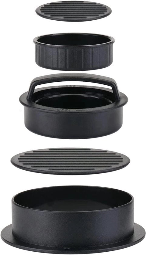 Burgerpers 3 in 1, pastetta per hamburger, pers per hamburger con forma di burger resistente al lavastoviglie per burger/veggieburger/gehaktballetti/pastetta