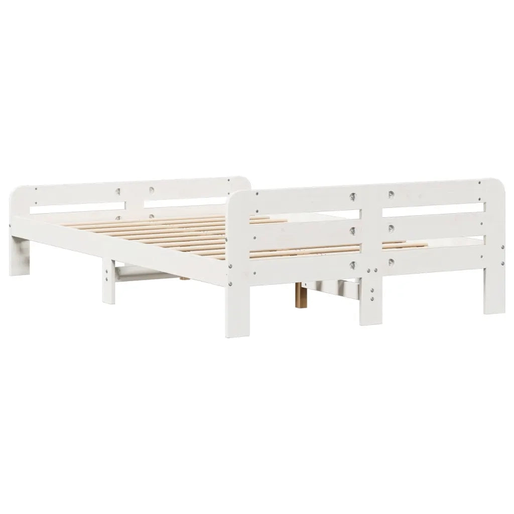 vidaXL Letto senza Materasso Bianco 135x190 cm Legno Massello di Pino