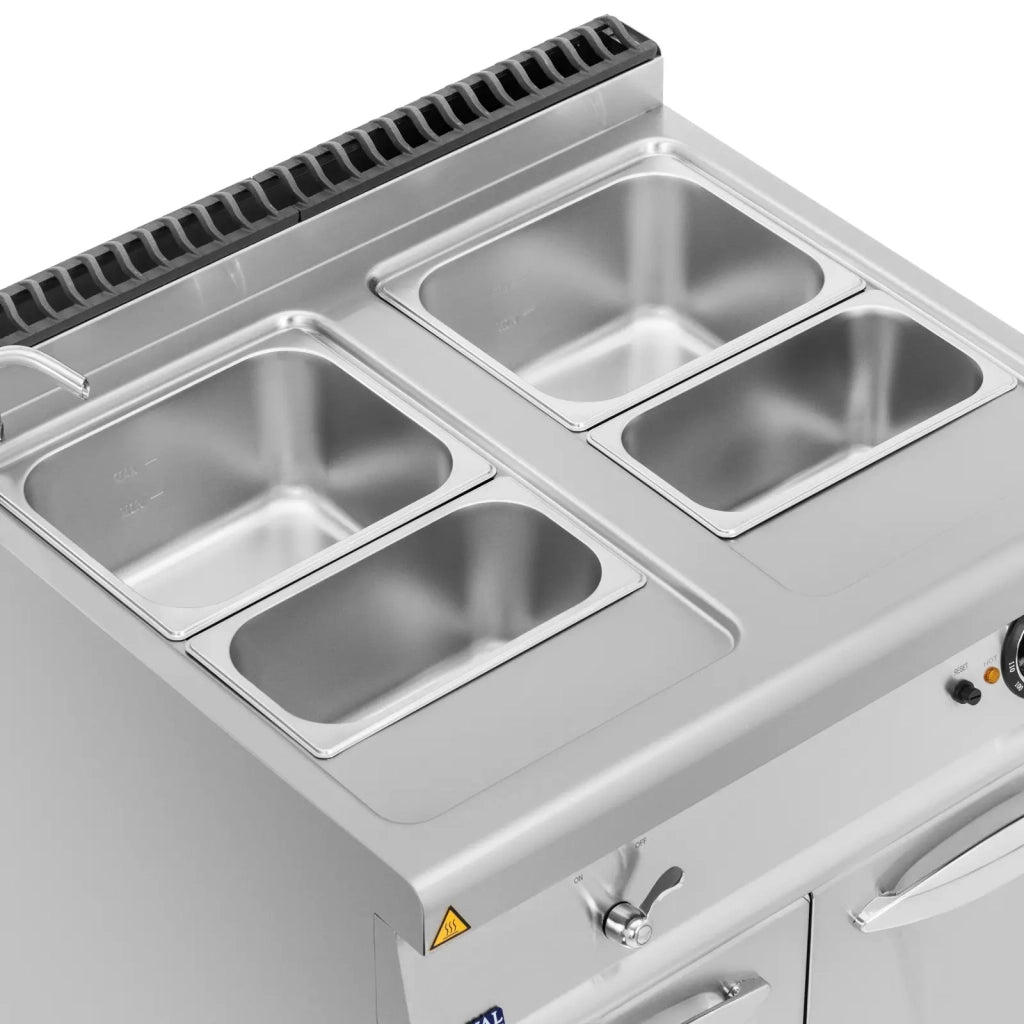 Bagnomaria 6000W 2 x GN 1/2 2 x GN 1/3 rubinetto mobiletto base (80 x 73 cm) acciaio inox 14_0008296