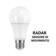 LAMPADINA LED CON SENSORE DI MOVIMENTO RADAR E27 LUCE CALDA 2700K BOT LIGHTING