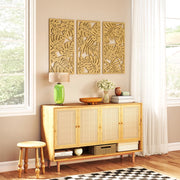 Pannello Decorativo 3D ¨C zephmum ¨C 3 Pezzi 40x80 cm Legno Naturale