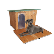 CUCCIA IN LEGNO PER CANI DA ESTERNO MODELLO ITALY CON DAVANZALE E-ALANO CON "TENDINA OMAGGIO" L.122 x P.160 x H.86