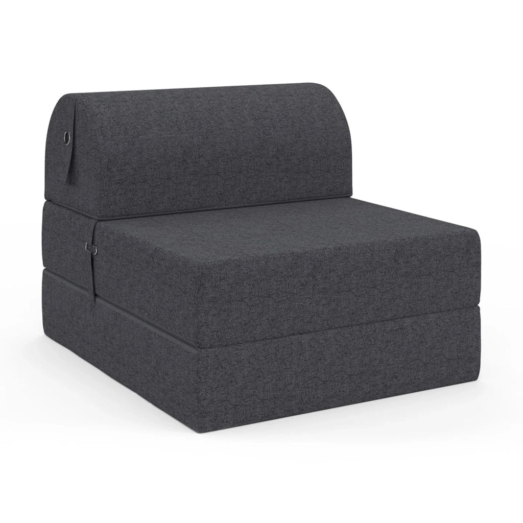IDMarket - Poltrona PALOMA in tessuto grigio antracite