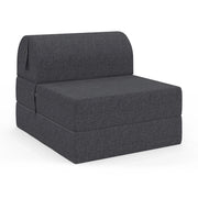 IDMarket - Poltrona PALOMA in tessuto grigio antracite