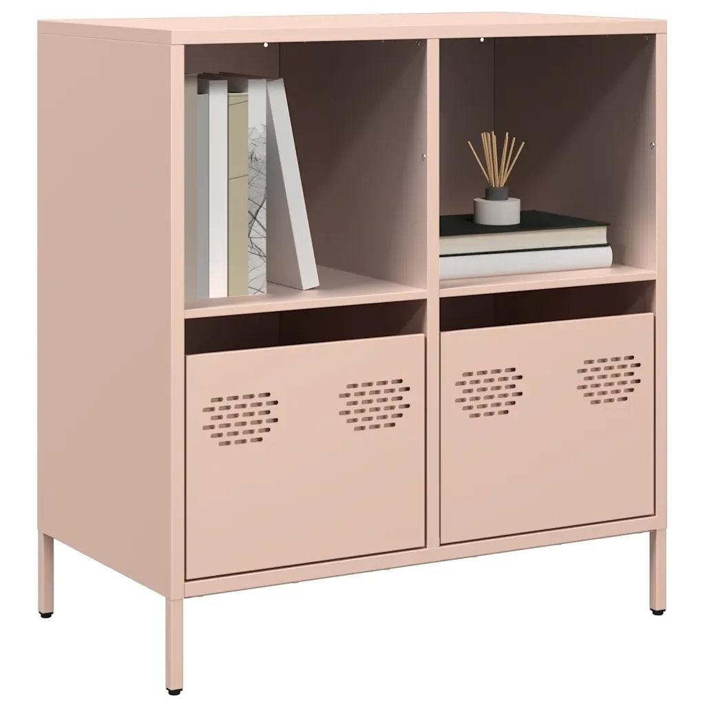 Credenza Rosa 68x39x73,5 cm in Acciaio Laminato a Freddo