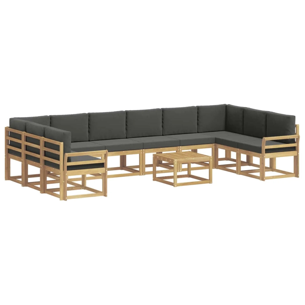 Set di divani da esterno con cuscino 11 pcs Bianco e Antracite
