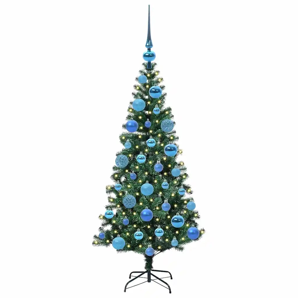 Albero di Natale Artificiale-Albero Natalizio con luci integrate Verde 120 cm 364893