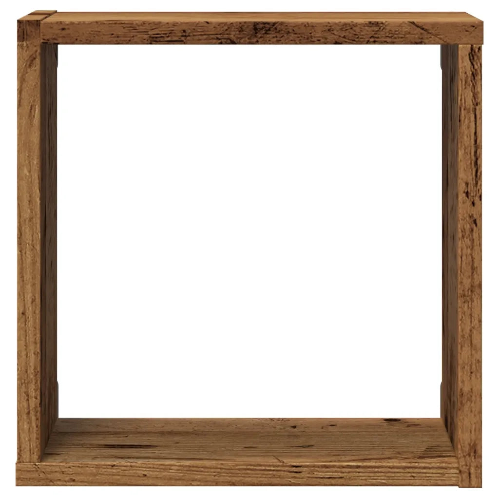 Mensole Parete a Cubo 4 pz Legno Vecchio 30x15x30 cm Truciolato