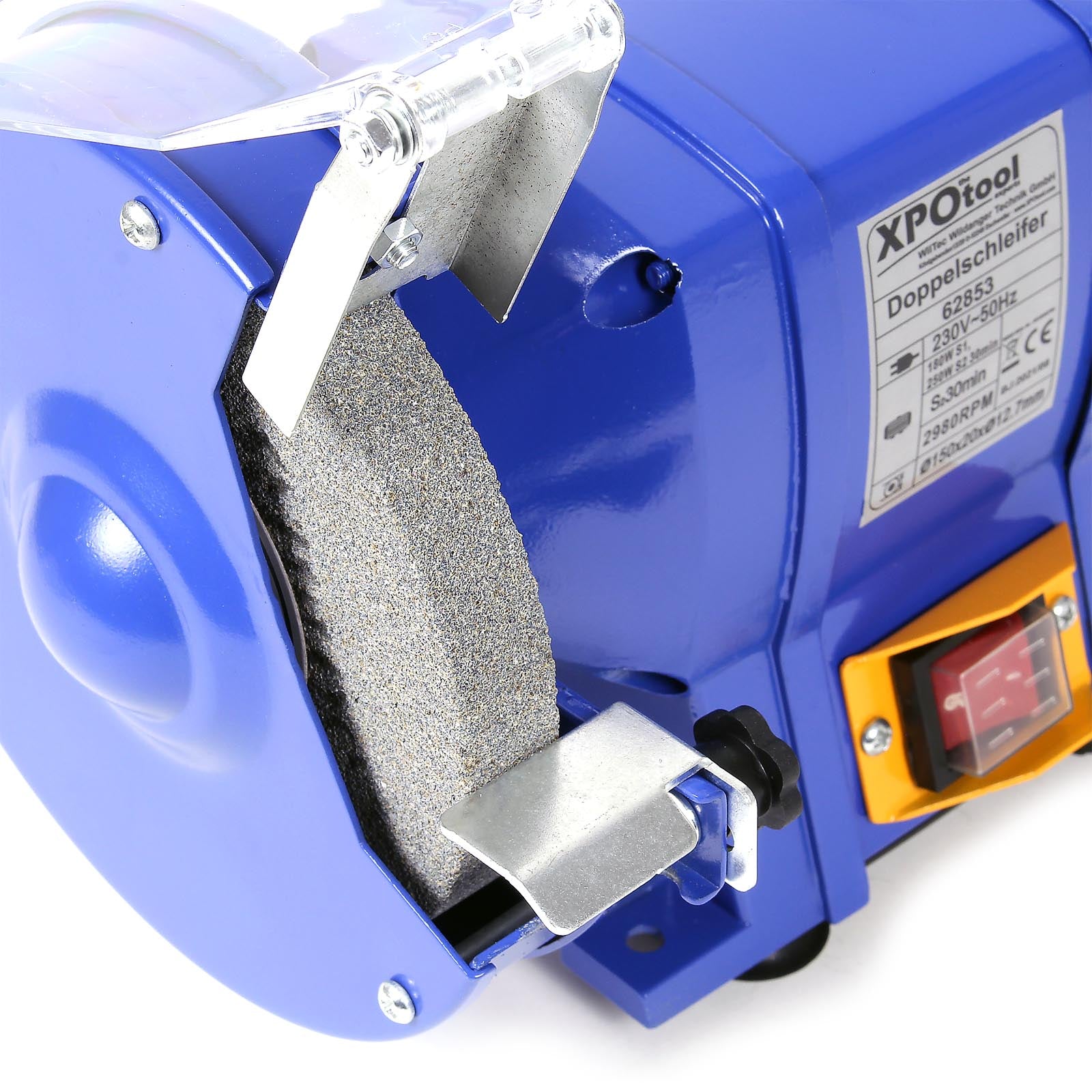 Smerigliatrice doppia 250W Ø mole 150mm Con mola a grana grossa e mola a grana fine