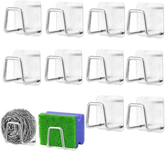 Sostegni per asciugamani 10 pezzi per cucina - Acciaio inossidabile - Imbottito acqua - Organizzatore per sostegni asciugamani per cucina e bagno