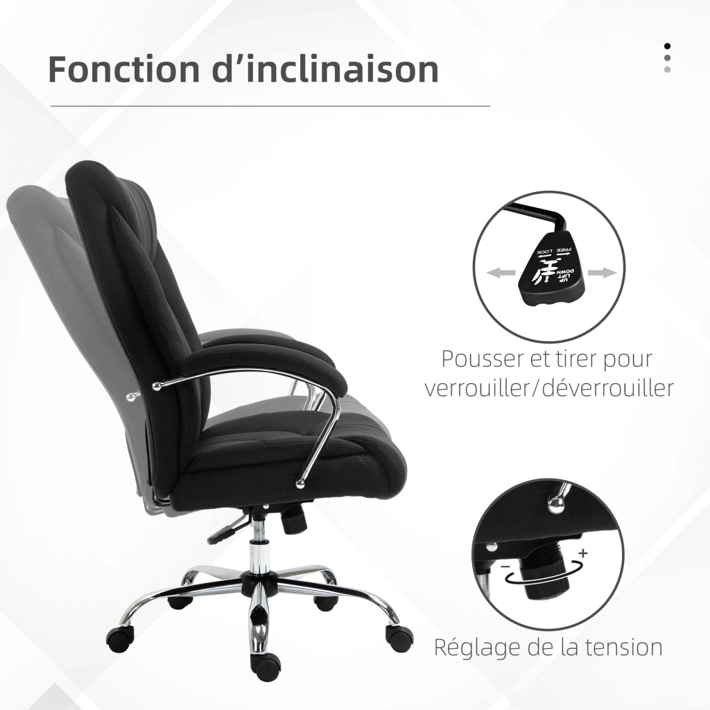 Sedia da ufficio ergonomica ¨C zephmum ¨C nero, altezza regolabile, schienale alto, 65x78x118 cm