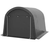 Tendone da Magazzino per Giardino, Robusto Telaio in Acciaio, Grandi Porte, 3x3m, Grigio