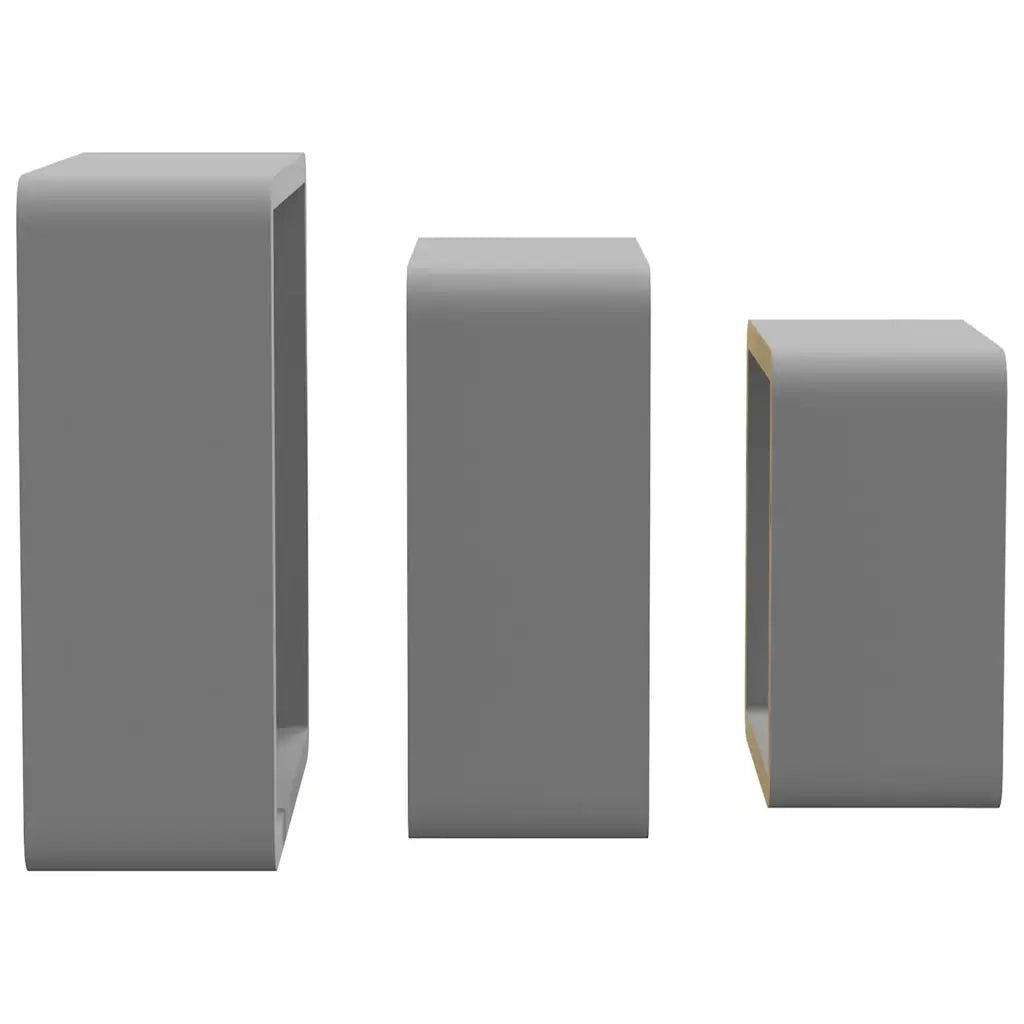 Mensole a Cubo da Parete 3 pz Grigie in MDF cod mxl 69830