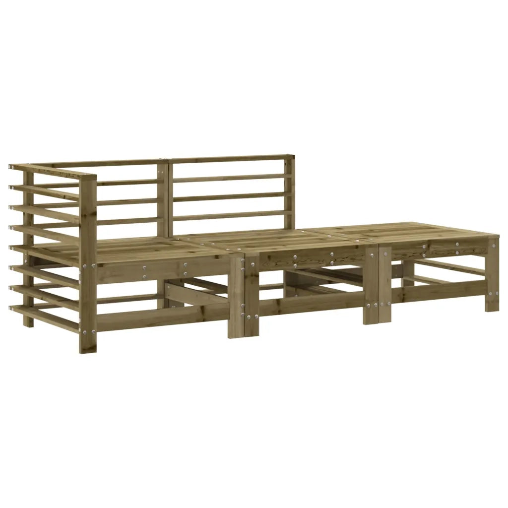Set Divani da Giardino 3pz | Set Salotto da Giardino con Cuscini Legno Impregnato di Pino