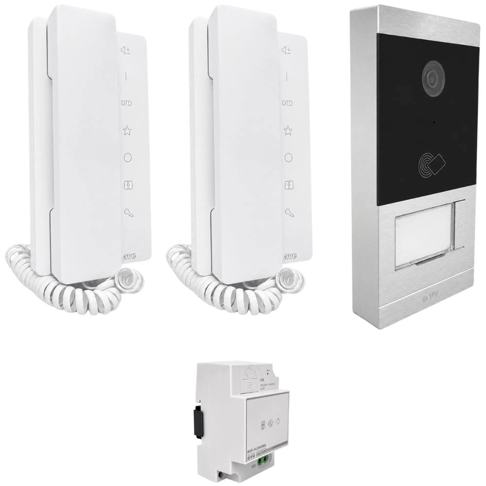 Kit citofonico audio bifamiliare 2 fili da parete