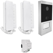Kit citofonico audio bifamiliare 2 fili da parete