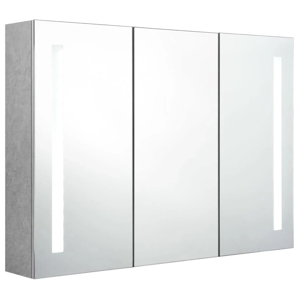 Mobile da bagno con specchio LED 89 x 14 x 62 cm MDF grigio 02_0006607