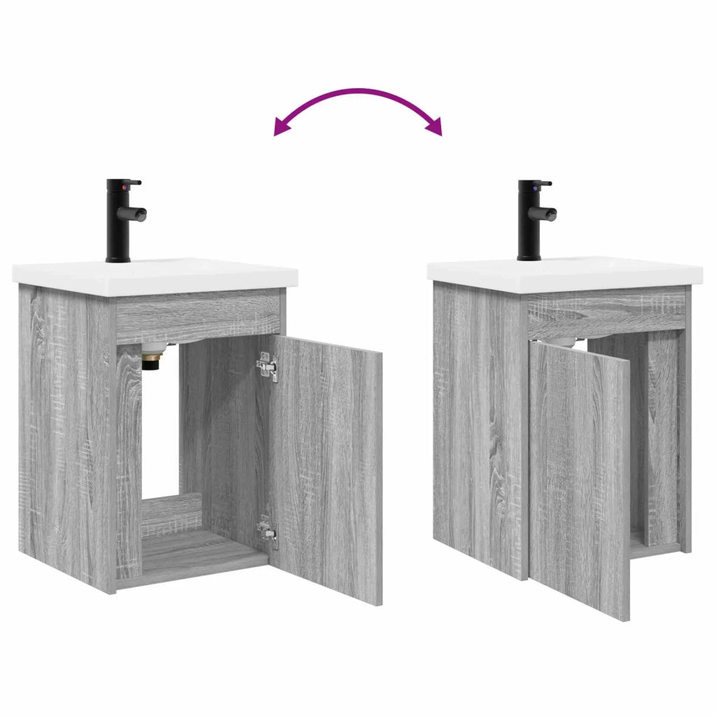 Mobile bagno con rubinetto Sonoma grigio 42 x 40 x 74,5 cm 889534
