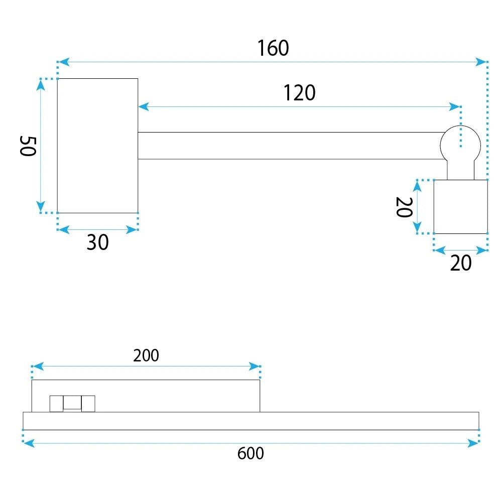 Applique Da Bagno Led Swe029-1w 60cm Chrome