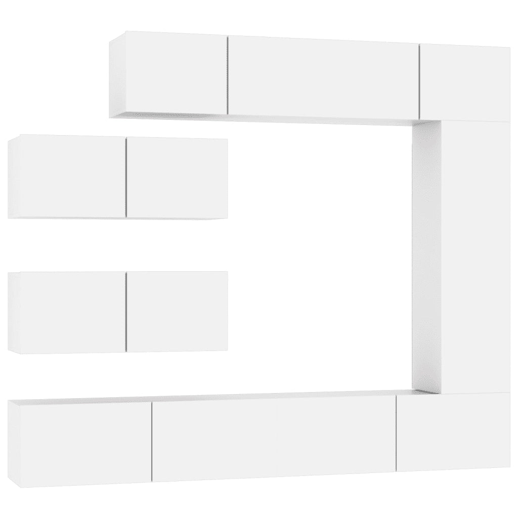 Set di Mobili Porta TV 7 pz Bianco in Legno Multistrato cod mxl 58456