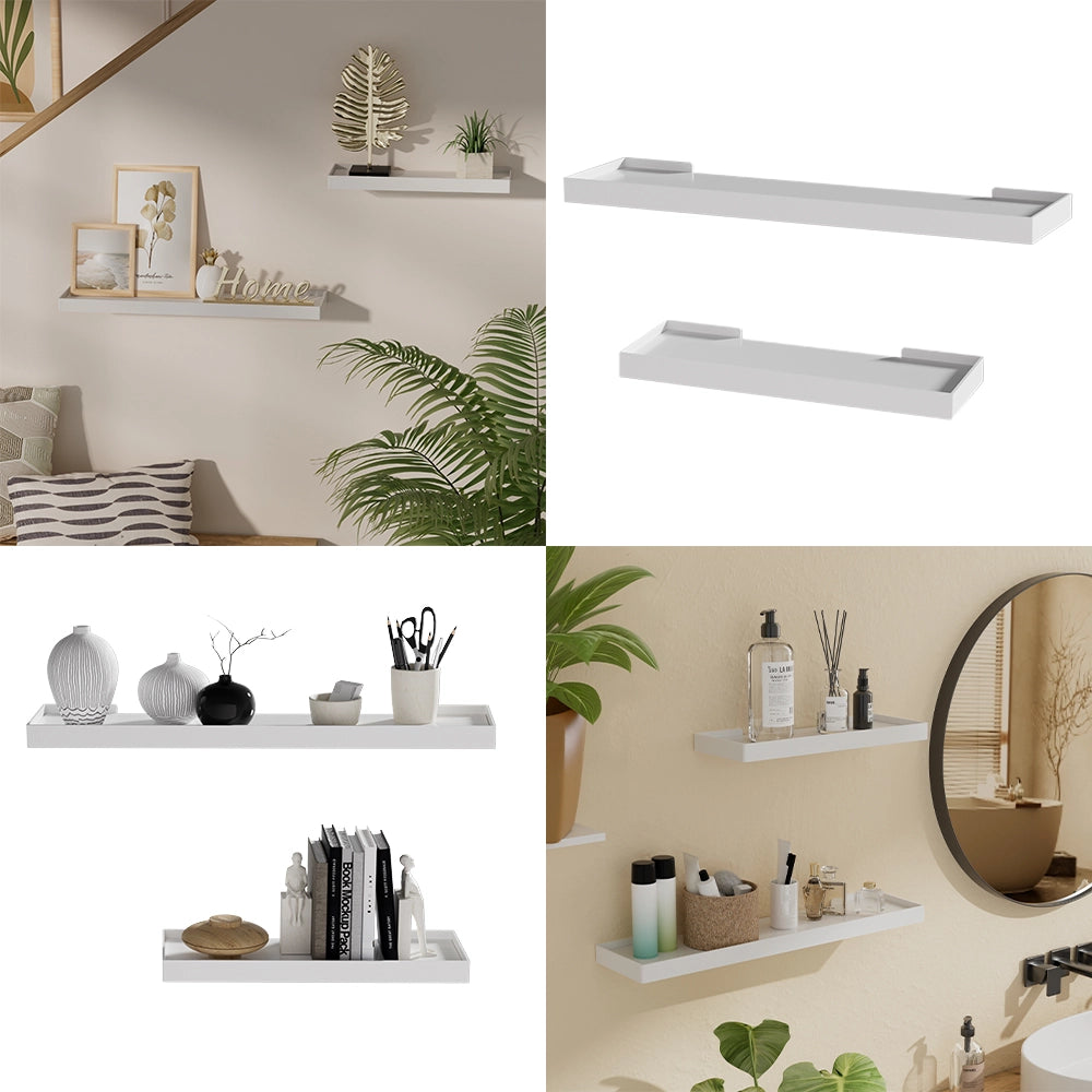 Vicco Scaffale a muro Bianco 60 x 3 cm Set di 2