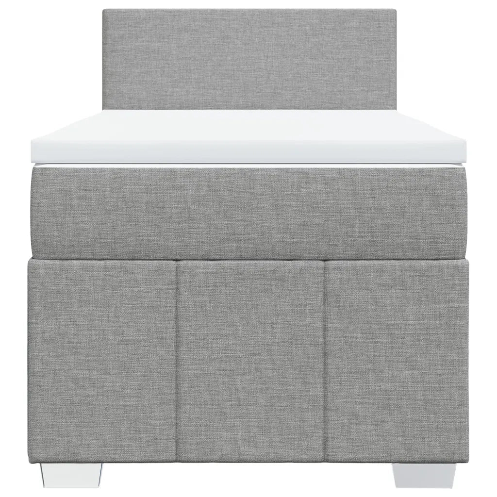 Giroletto a Molle con Materasso Grigio Chiaro 90x190 cm Tessuto