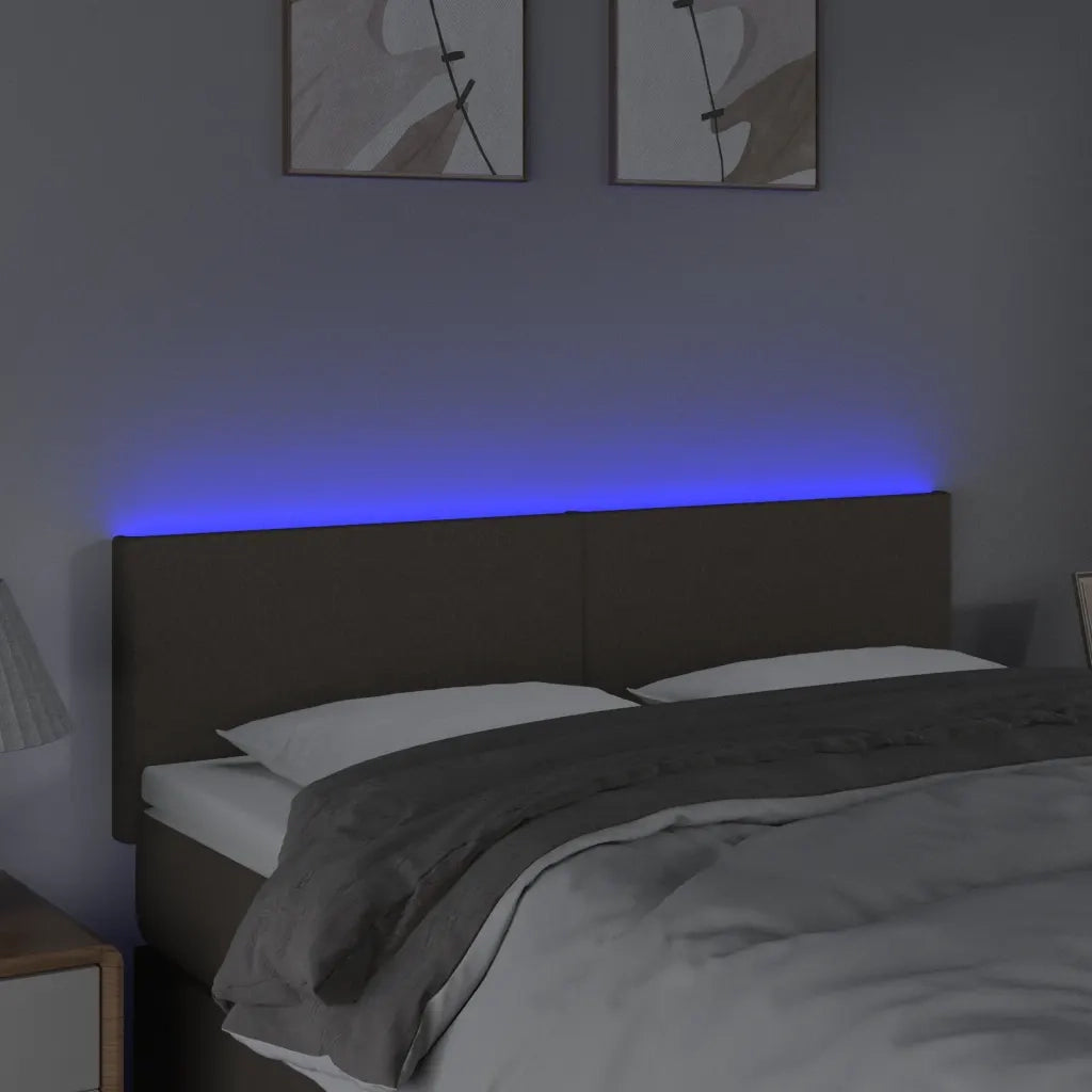 Testiera | Testata a LED Tortora 144x5x78/88 cm in Tessuto