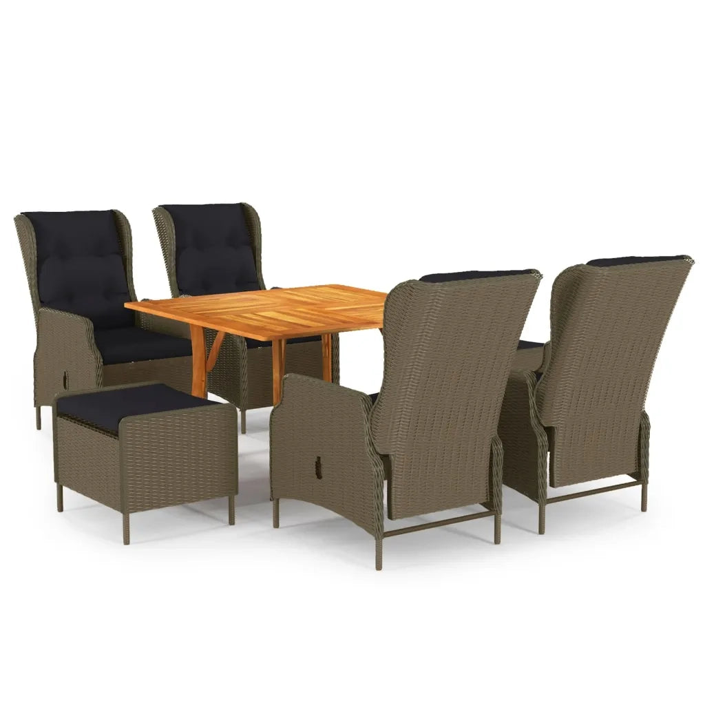 Set Mobili da Pranzo per Giardino 7 pz Marrone cod mxl 69159