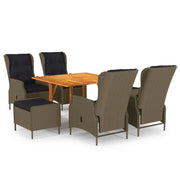 Set Mobili da Pranzo per Giardino 7 pz Marrone cod mxl 69159