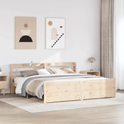 Giroletto con Testiera 200x200 cm in Legno Massello di Pino