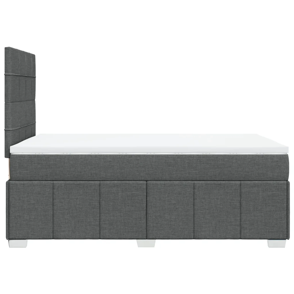 Giroletto a Molle con Materasso Grigio Scuro 120x200 cm Tessuto