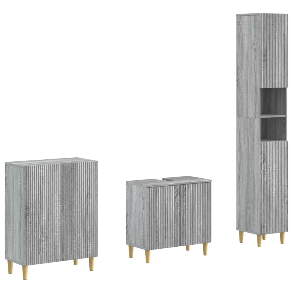 Set di armadietti da bagno in 3 pezzi ARNHEM Sonoma grigio 3417447